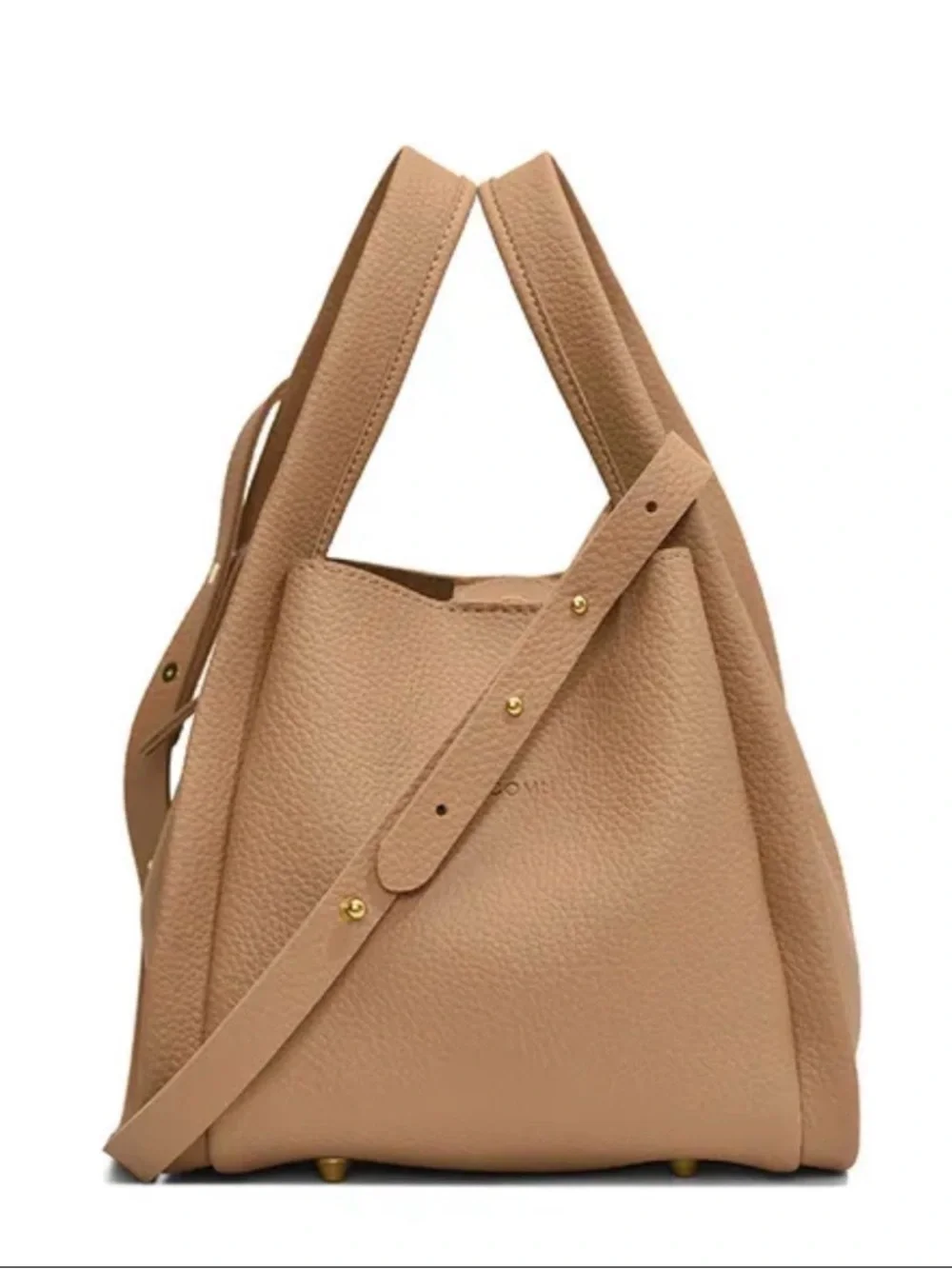 Women's Pebbled Faux Leather Crossbody Handbag Bag in Taupe/Elephant Grey